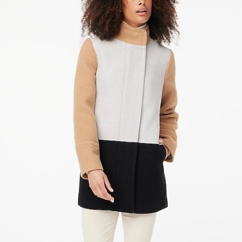 J.Crew Factory Colorblock City Coat - Picture 3 of 15